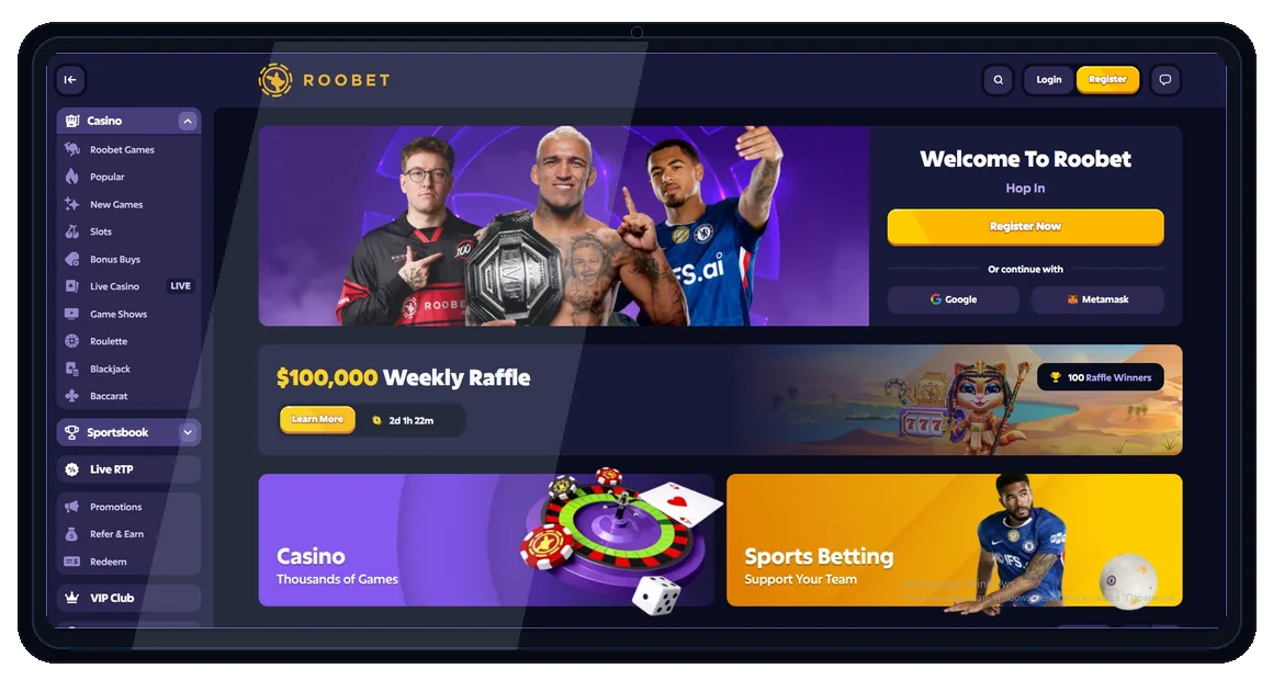 Roobet desktop website screenshot